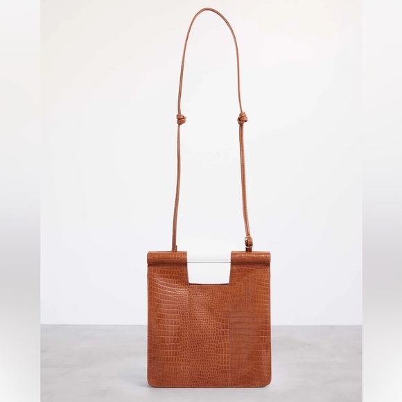 BEIS Handbags - NWT Beis The Crossbody In Cognac Croc